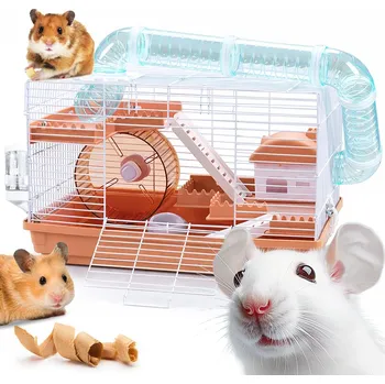 KLEC PRO KŘEČKA HLODAVCE MYŠI MYŠKY VELKÝ DOMEČEK S TUNELEM A KOLOTOČEM