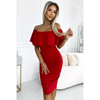 Dámské šaty 138-9 Marbella - Španělské tužkové šaty - ČERVENÉ M