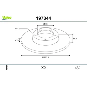 Brzdový kotouč Brzdový kotouč VALEO 197344