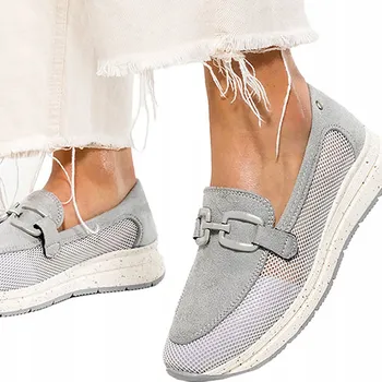 Dámská obuv AŽUROVÉ DÁMSKÉ MOKASÍNY NA PLATFORMĚ, NAZOUVACÍ, S OZDOBOU, vel. 38