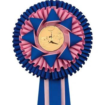 Kokarda třířadá KVĚTINA zdobená, průměr 16 cm