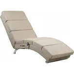 Casaria Lenoška LONDON s masážní a vyhřívací funkcí, 186×55×89cm, béžová