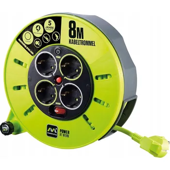 Napájecí kabel Prodlužovací Kabel na bubnu Masterplug 8 m, 4 ks, zelený