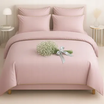 Povlečení Luxusní Povlečení Queen Premium 160 x 200 cm Pudr Zlatá Biza