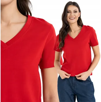 Dámské tričko MORAJ TRIČKO TRIČKO PRO KAŽDODENNÍ NOŠENÍ VÝSTŘIH V ČERVENÁ XL