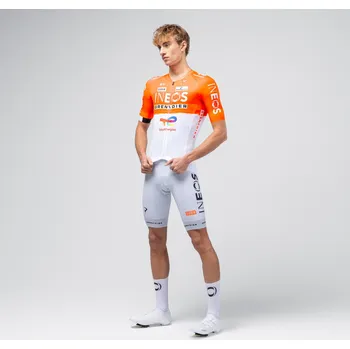 cyklistický dres GOBIK Cyklistický dres s krátkým rukávem - ODYSSEY INEOS GRENADIERS 26 - bílá/oranžová