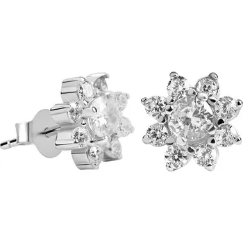 Náušnice Stříbrné náušnice kytičky pomněnky AGUP1170 Beneto