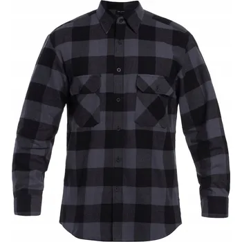 Pánská košile Flanelová košile s dlouhým rukávem Mil-Tec kostkovaná, černá/šedá, velikost L