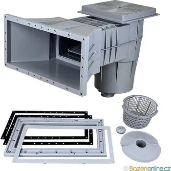 Skimmer ABS do fólie široký, otvor 370x154 mm, světle šedý