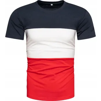 Pánské oblečení Pánské tričko s proužky bez potisku střihu regular RECEA L