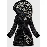 Lehká černá dámská zimní bunda se zateplenou kapucí (omdl-019) odstíny černé L (40)