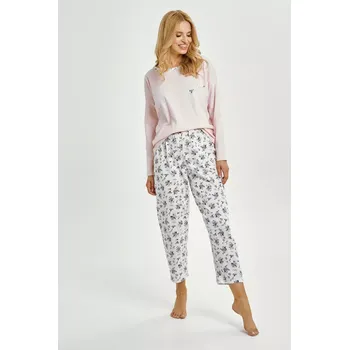 Pánské pyžamo 3450 DÁMSKÉ DLOUHÉ PYŽAMO ELLA S-XL Růžová L