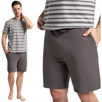 Pánské pyžamo Klasické pohodlné pánské pyžamo bavlněné s krátkým rukávem a Kraťasy MORAJ XL