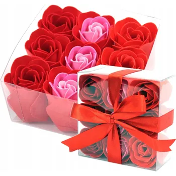 umělá květina OKVĚTNÍ LÍSTKY RŮŽÍ mýdlové květy RŮŽE červené DÁREK 9x