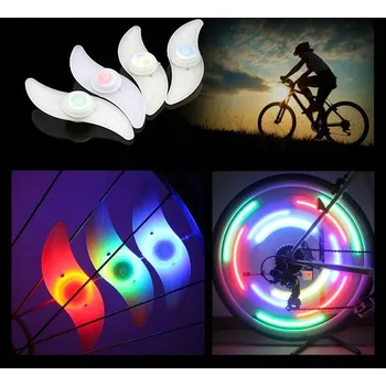 Cyklosvítilna LED SVĚTLO NA KOLO na špice, kryt na kola, neonové vícebarevné