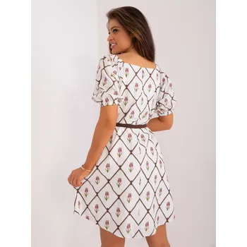 Dámské šaty LK SK 509406 šaty.31 bílo-hnědá L/XL
