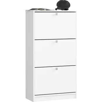 Botník BOTNÍK 3 VÝKLOPNÉ DVEŘE 60 cm BÍLÝ