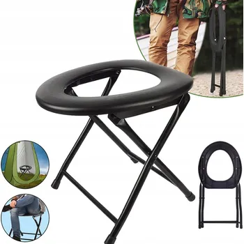 Přenosná skládací kempingová toaleta černá