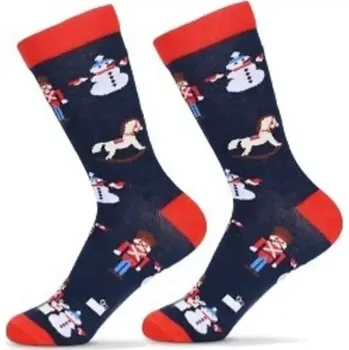 VÁNOČNÍ DĚTSKÉ PONOŽKY SKCH01 tmavě modrá 30-32