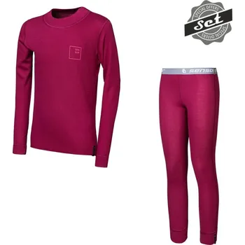 Set dětského termoprádla Juniorský funkční set SENSOR Face Set Logo Up fialový Barva: fialová, Velikost: 150