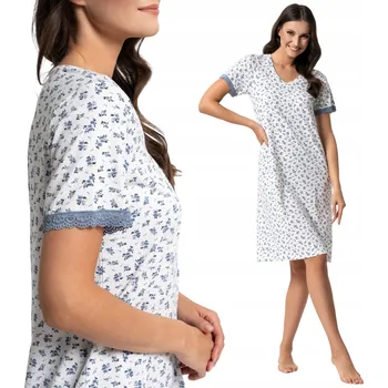 Dámské noční prádlo Dámská noční košile košile Moraj s krátkým rukávem, velikost nad kolena, velikost noční