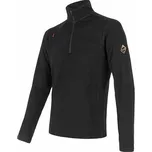 SENSOR MERINO UPPER pánská mikina krátký zip černá
