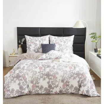 Povlečení POVLEČENÍ 140x200 + POVLEČENÍ 70X80 OBOUSTRANNÁ BAVLNĚNÁ SATÉNOVÁ KVĚTINA