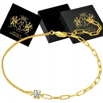 Náramek Stříbrný náramek na nohu 925 se zirkony, nastavitelný, pozlacený