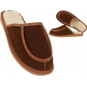 Dámská obuv Široké Dámské Pantofle Teplé Robustní Bačkory Zateplené Semišové Kůže Velikost 40