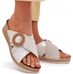 NAZOUVÁKY a pohodlné žabky na klínku, INBLU RV000012, světle béžové, 39