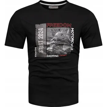 Pánské tričko Pánské tričko s potiskem černé 100% bavlna XL