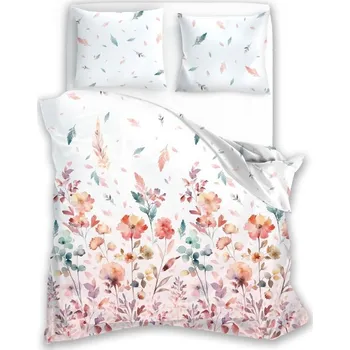 Povlečení FARO Povlečení bavlněný satén Milagro Verde 01 Kvítka Bavlna - Satén, 140/200, 70/90 cm