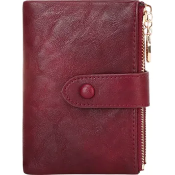 Peněženka Dámská rozkládací peněženka 13 x 9 x 3 cm Umělá kůže Velká kapacita na kreditní debetní a věrnostní karty Elegantní provedení vínová