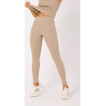 Dámské legíny M734 Žebrované pletené legíny - béžové EU XXL