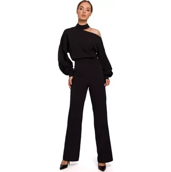 Dámský overall M528 Kombinéza s biskupskými rukávy - černá EU L