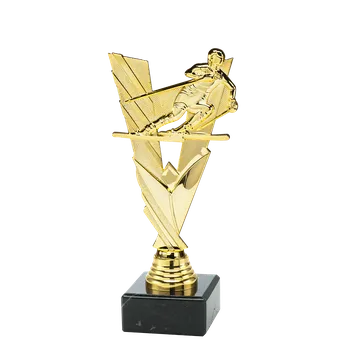 Plaketa zlatá - lyžař 21 cm