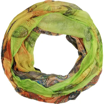 Šála Lehká duhová kruhová šála se vzorem Pastel Air světle zelená