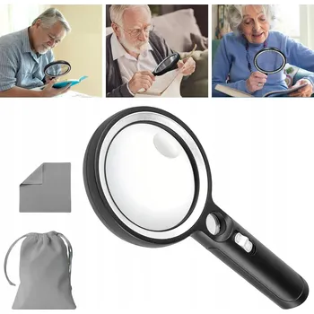 Lupa LUPA SE SVĚTLEM, PODSVÍCENÁ, ČTENÍ, ZVĚTŠOVACÍ LUPA, PRO SENIORY