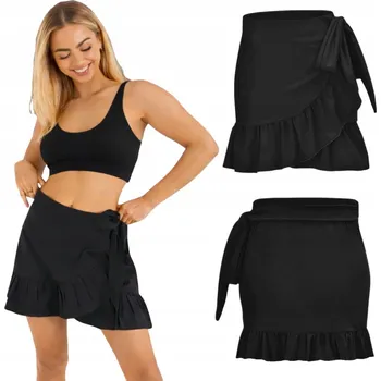 Dámská sukně Černé plavkové sukně s vysokým pasem, modelující postavu, velikost XL (42)