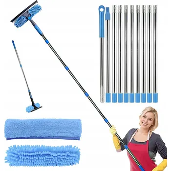 Vysavač na okno MOP NA OKNA TELESKOPICKÝ ČISTIČ MYČKA NA SKLA ZRCADLA KABINY DLOUHÝ 424CM 2V1