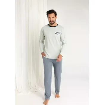 Pánská móda Pyžamo Regina 484 long/r M-XL Z25/26 pánské zelená M