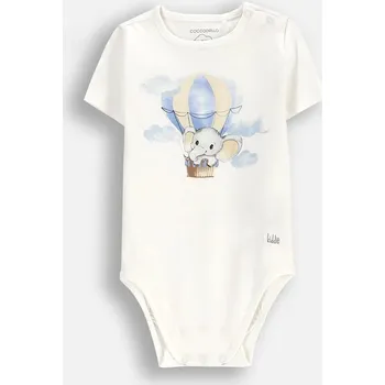 Kojenecký body Body Kojenecké Ecru Chlapecké Body Krátký Rukáv 074 Coccodrillo WC5