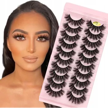 Péče o řasy a obočí Umělé Řasy 10 Párů 6D: Měkké a Pohodlné