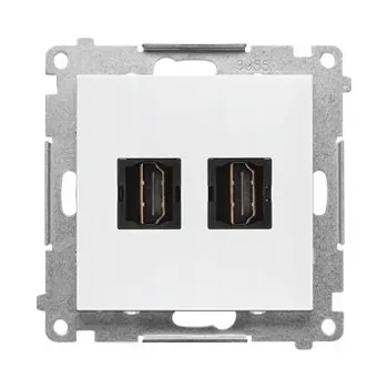 Elektrická zásuvka Simon 55 Dvojitá HDMI zásuvka, bílá matná TGHDMI2.01/111