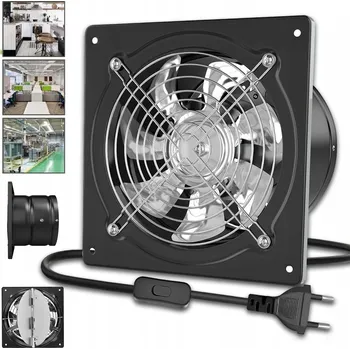 Domácí ventilátor Koupelnový ventilátor 150 mm z nerezové oceli Černý + zpětná klapka
