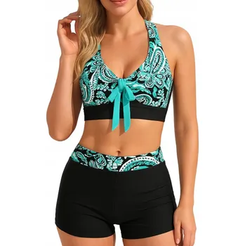 Dámské plavky DVOUDÍLNÉ PLAVKY SEXY BIKINY S VYSOKÝM PASEM KRAŤASY VELIKOST L