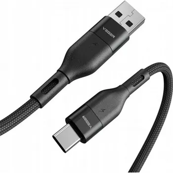 Datový kabel VEGER kabel USB to Type C 5A 2,0 AC03 1,5m black