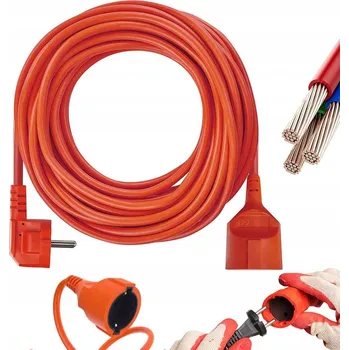Napájecí kabel Prodlužovací Kabel zahradní Keltin 30 m 1 zásuvka s uzemněním oranžový