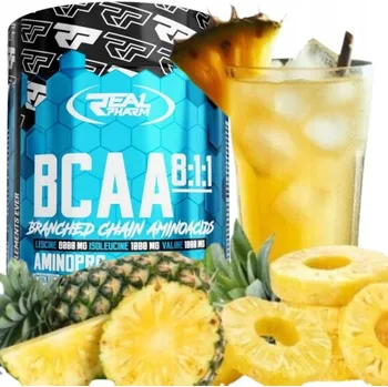 Aminokyselina BCAA prášek Real Pharm BCAA 8:1:1 Real Pharm 400 g ananas (ananasová příchuť)