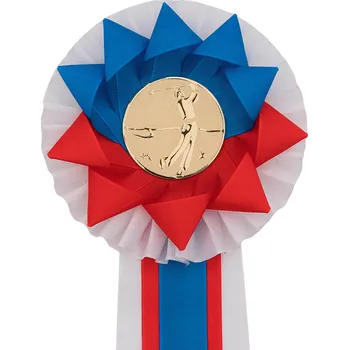 Kokarda dvouřadá KVĚTINA trikolóra, průměr 13 cm